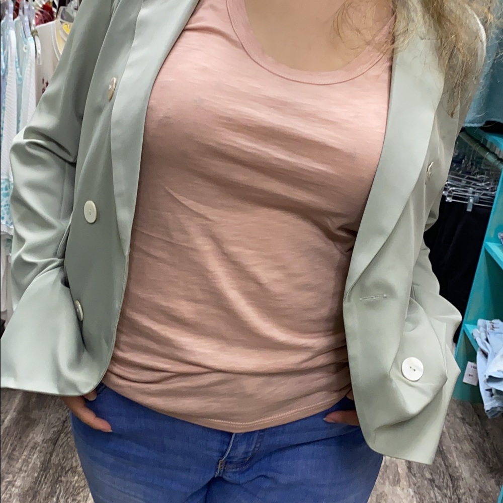 Sage color blazer.